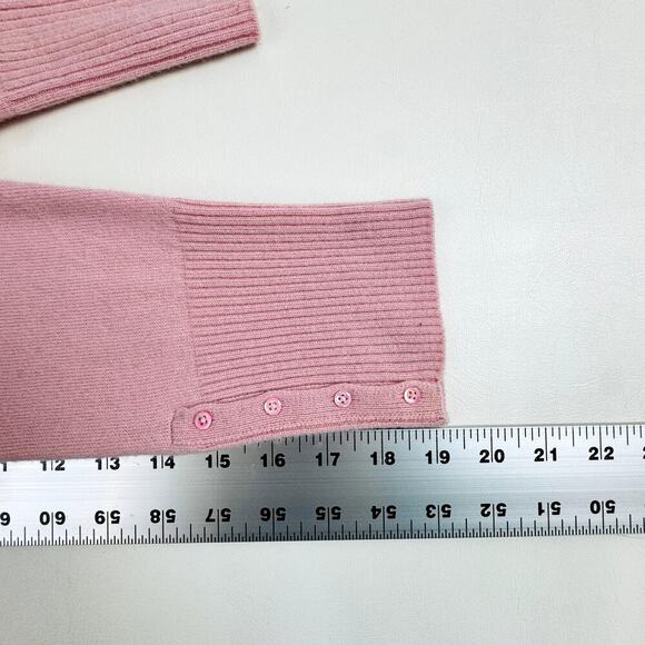 Halogen 100% Cashmere Long Sleeve V-Neck Knit Pullover Sweater Pink Women Large - Picture 8 of 8